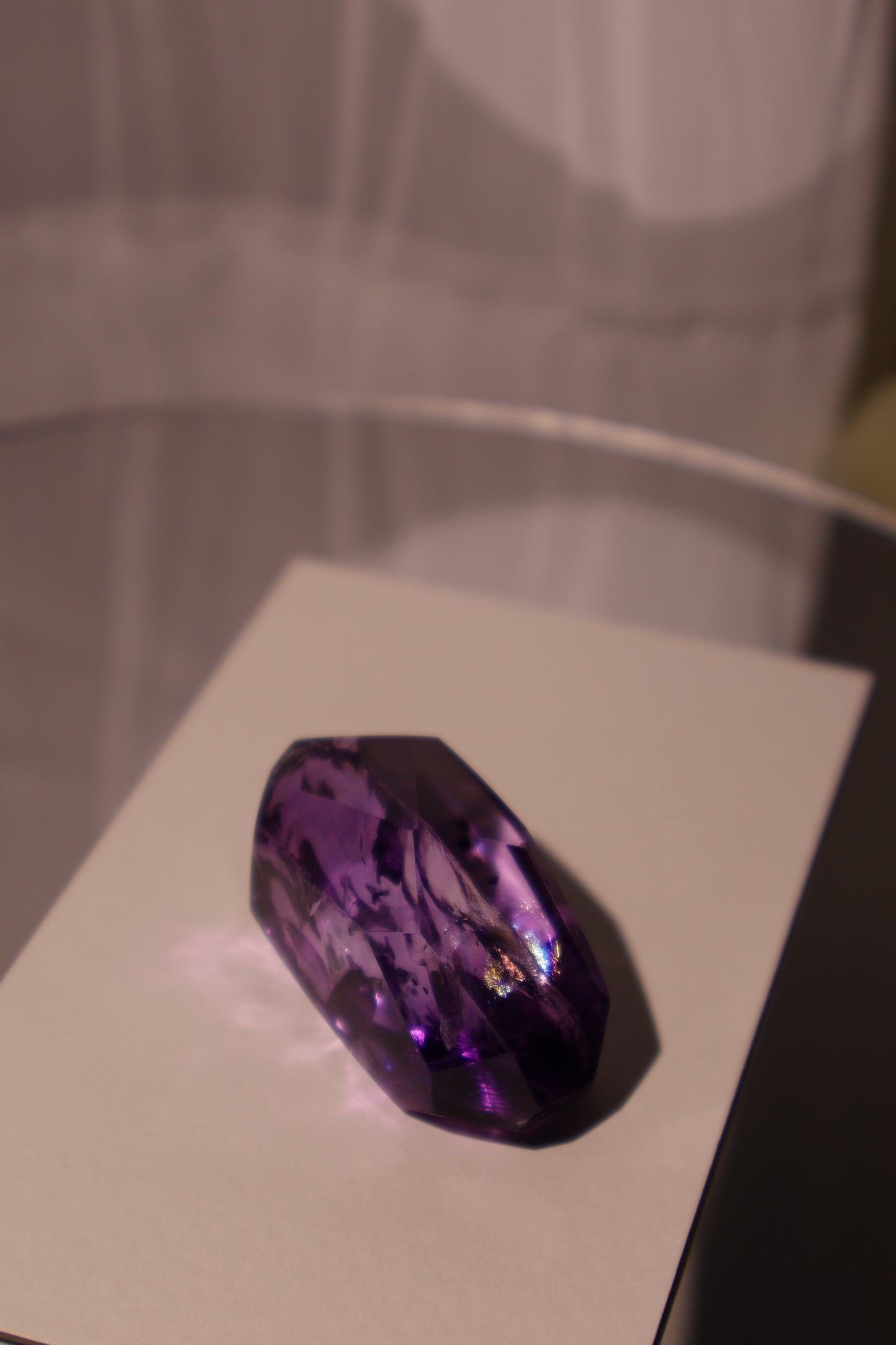 Top Quality Amethyst with Black Mineral Content, V-shaped Shadows, Rainbow Halo - 35.5g