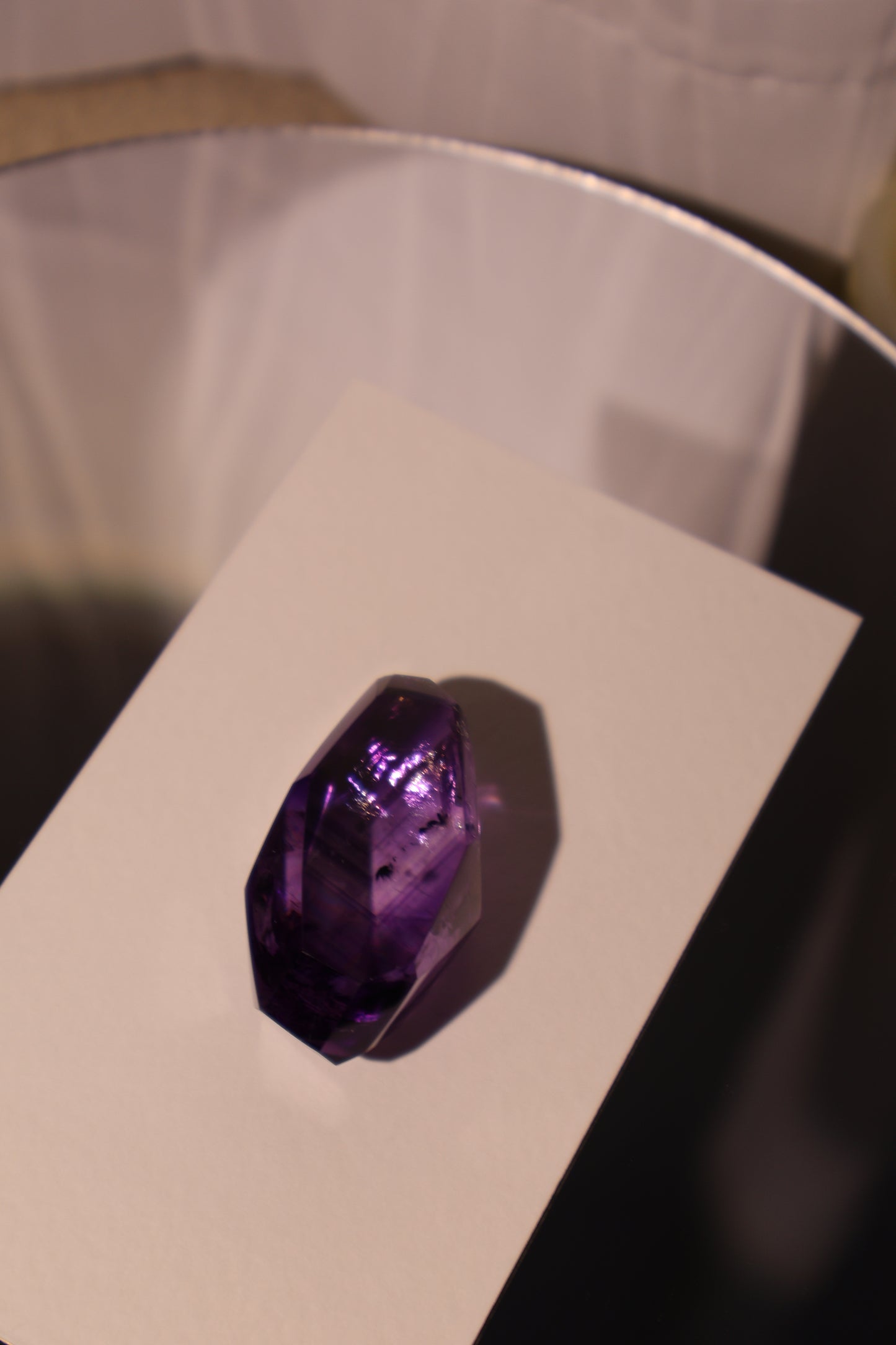 Top Quality Amethyst with Black Mineral Content, V-shaped Shadows, Rainbow Halo - 35.5g