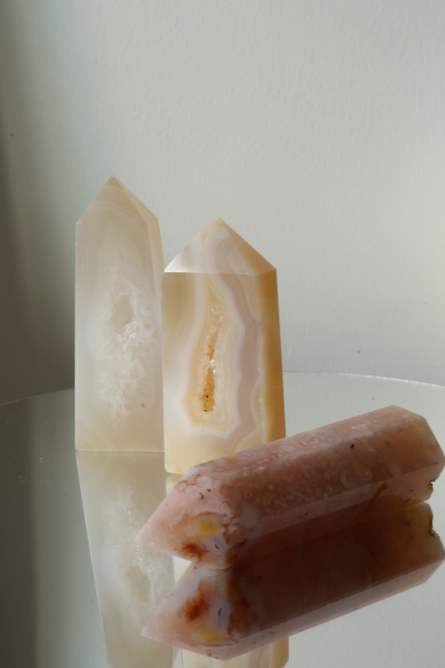 Mexican Lace Agate Tower Set (Pack of 3)