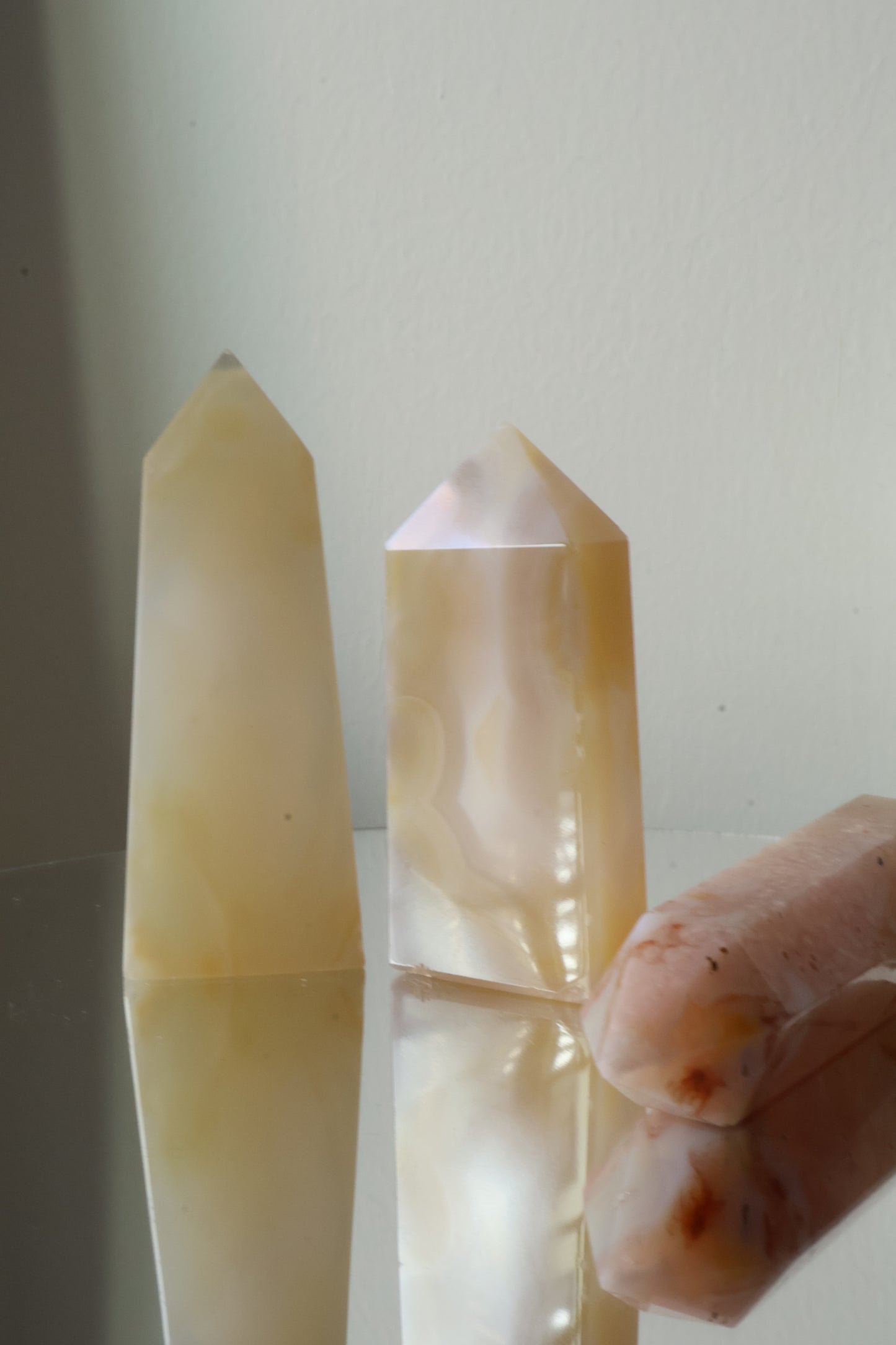 Mexican Lace Agate Tower Set (Pack of 3)