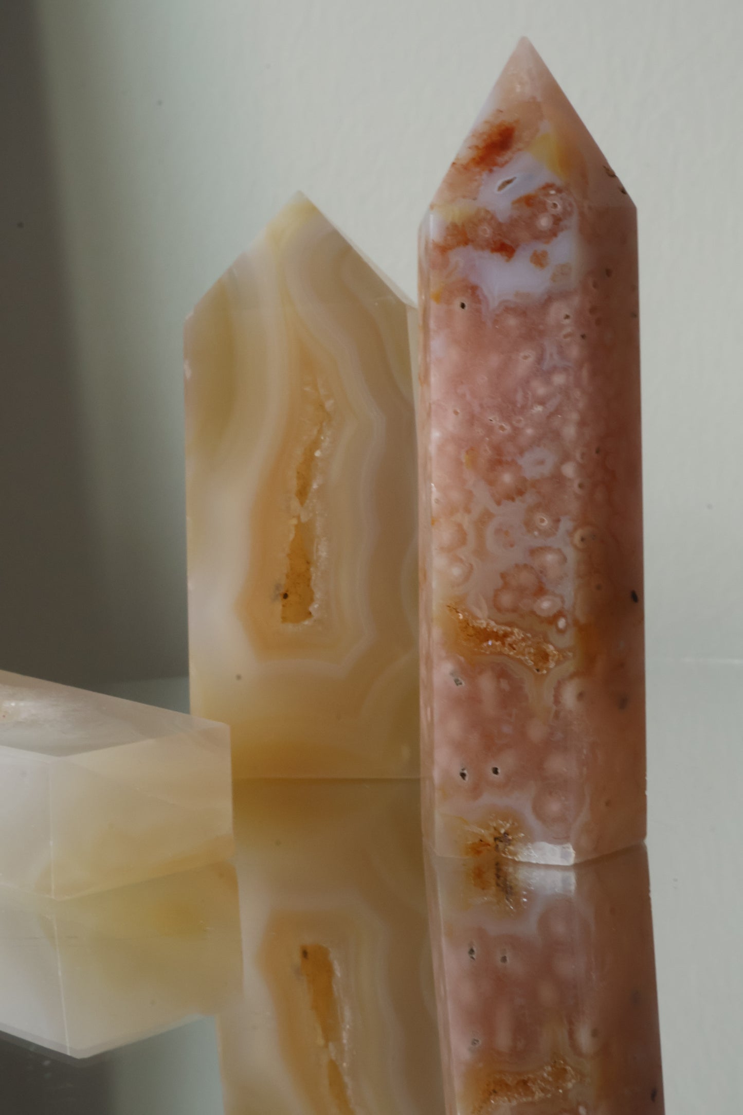 Mexican Lace Agate Tower Set (Pack of 3)